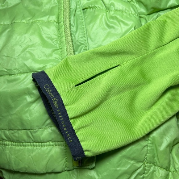 Calvin Klein Performance Lime Green Duck Down Lightweight Puffer Jacket Medium - Picture 10 of 12